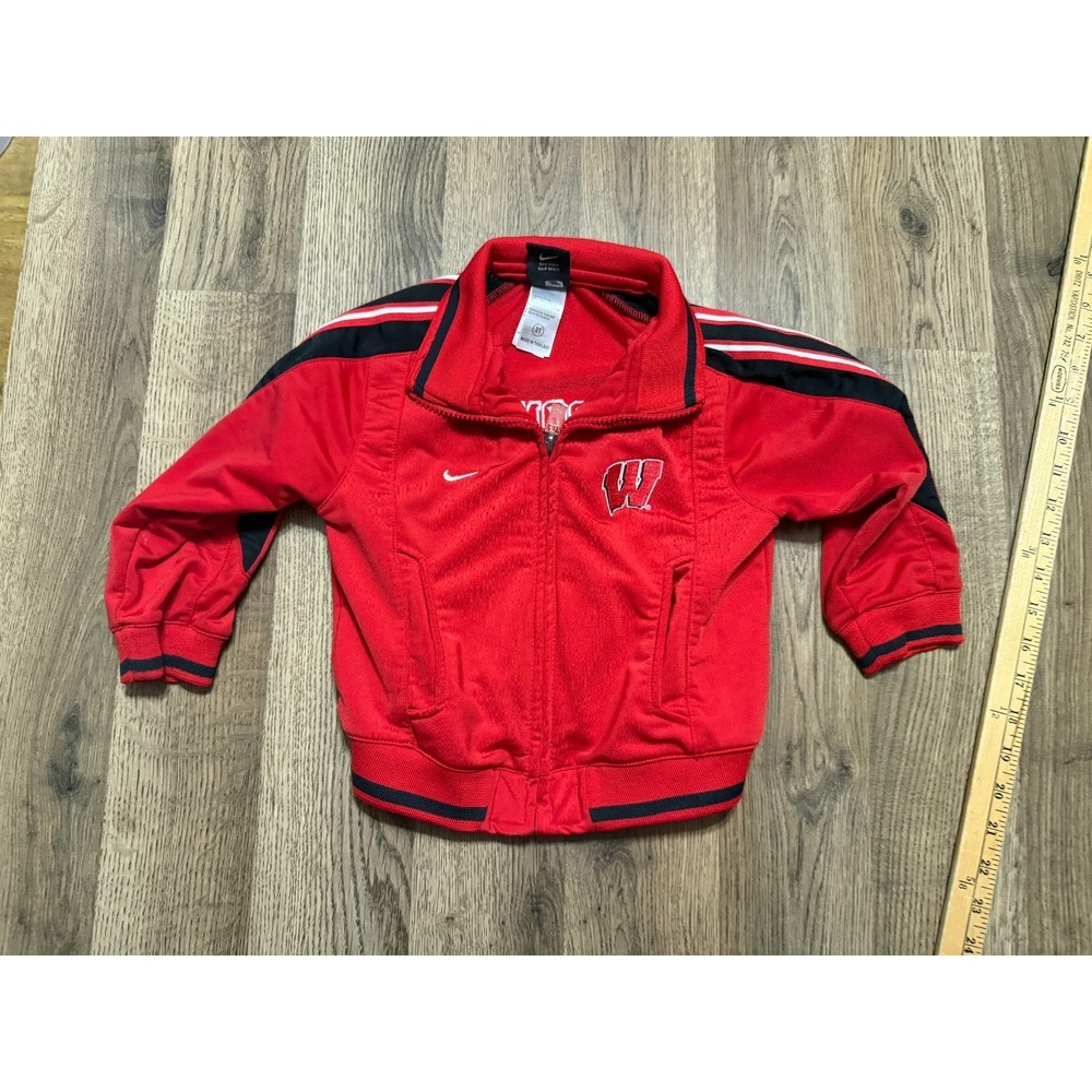 Nike Jacket, Toddler size 3T, Red Black White, Wisconsin Badger, Full Zip